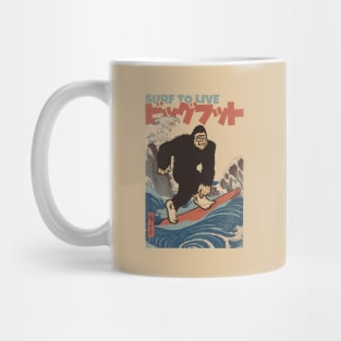 Vintage Bigfoot Surf to Live Mug